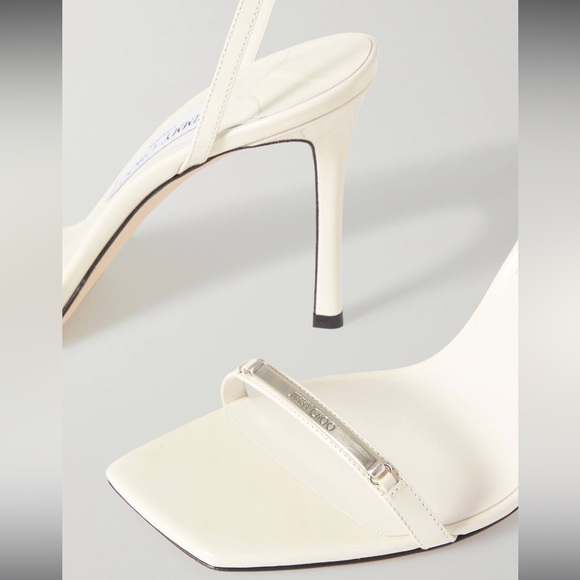 UNUSED Jimmy Choo Jaxon 95mm Leather Sandal in White - Picture 6 of 6